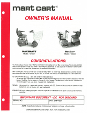 Mart Cart MartMate 01001 Owner's Manual