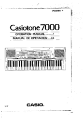 Casio Casiotone 7000 Operation Manual