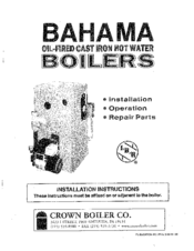 Crown Boiler Bahama Installation Instructions Manual
