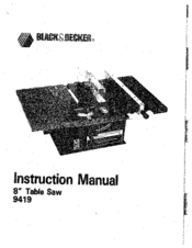 Black & Decker 9419 Instruction Manual