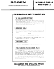 Bogen TQ6-A Operating Instructions Manual