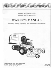 Walker Rider Lawnmowers MC36-54 Owner's Manual