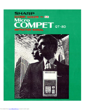 Sharp Micro COMPET QT-8D Instruction Manual