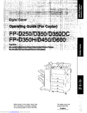 Panasonic FP-D350DC Operating Manual