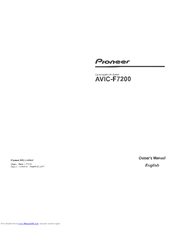 Pioneer AVIC-F7200 Owner's Manual