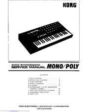 Korg 4VCO Mono/Poly Service Manual