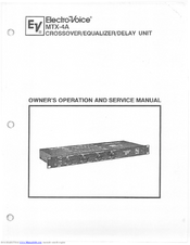 Electro-Voice MTX-4A Owner's Operation Manual