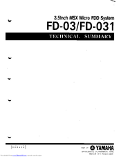Yamaha FD-031 Technical Manual