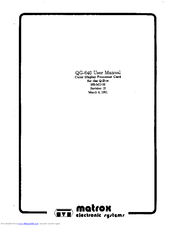 Matrox QG-640 User Manual