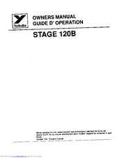Yorkville Stage 120B Owner's Manual