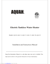 AQUAH AQE-21 Installation And Instruction Manual