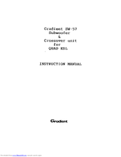 Gradient SW-57 Instruction Manual