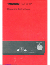 TANDBERG TCA 3018A Operating Instructions Manual