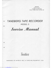 TANDBERG Model 5 Service Manual