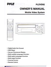 Pyle PLDVD92 Owner's Manual