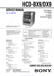 Sony HCD-BX9 Service Manual
