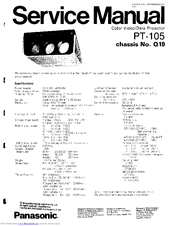 Panasonic PT-105 Service Manual