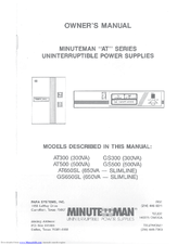 Minuteman GS650SL Owner's Manual