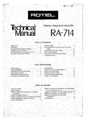 Rotel RA-714 Technical Manual