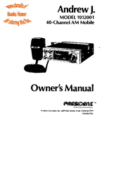 PRESIDENT Andrew J. 1012001 Owner's Manual