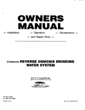 EcoWater ERO392 Elite Owner's Manual