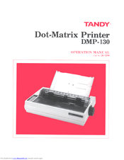 Tandy DMP-130 Operation Manual