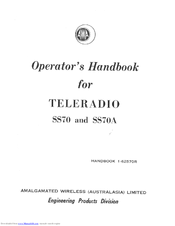 AWA Teleradio SS70A Operator's Handbook Manual