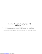 Roland System 100-102 Service Manual
