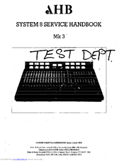 AHB System 8 Mk 3 Service Handbook