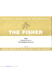 Fisher 4000 Operating Instructions And Warranty