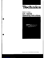 Technics SX-1800B Operating Instructions Manual