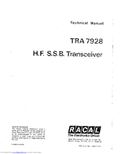 Racal Instruments TRA 7928 Technical Manual
