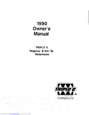 Triple E 1990 Regency A-681 SL Owner's Manual
