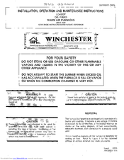 Winchester WOL Series Installation, Operation And Maintenance Instructions
