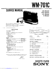 Sony Walkman WM-701C Service Manual