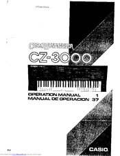 Casio Cosmosunthesizer CZ-3000 Operation Manual