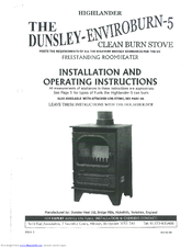 Highlander Enviroburn-5 Installation And Operating Instructions Manual
