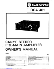 Sanyo DCA 401 Owner's Manual