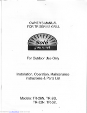 Sole Gourmet TR-26N Installation, Operation And Instruction Manual
