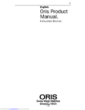 Oris 581 Product Manual