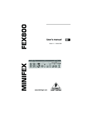 Behringer MINIFEX FEX800 User Manual