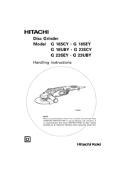 Hitachi G 23SEY G 18SEY Handling Instructions Manual