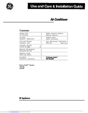 GE Carry Cool ATL04 Use And Care & Installation Manual