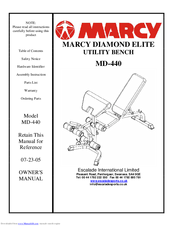 Marcy MD-440 Owner's Manual