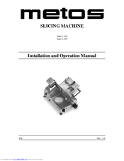 Metos Start L 220 Installation And Operation Manual