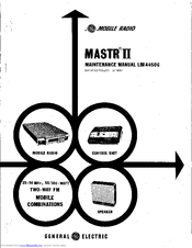 Radio Mobile GE MASTR II – Lot De Manuels Techniques Avec Schémas