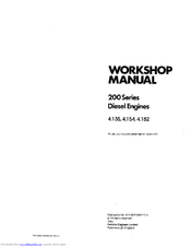 Perkins 4.182 Workshop Manual