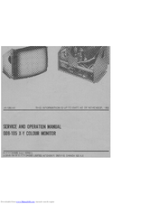 Electrohome G08-105 Service And Operation Manual