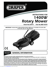 Draper ME1437G Instructions Manual