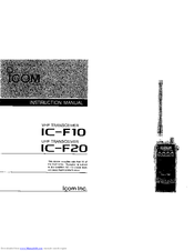 Icom IC-F20 Instruction Manual